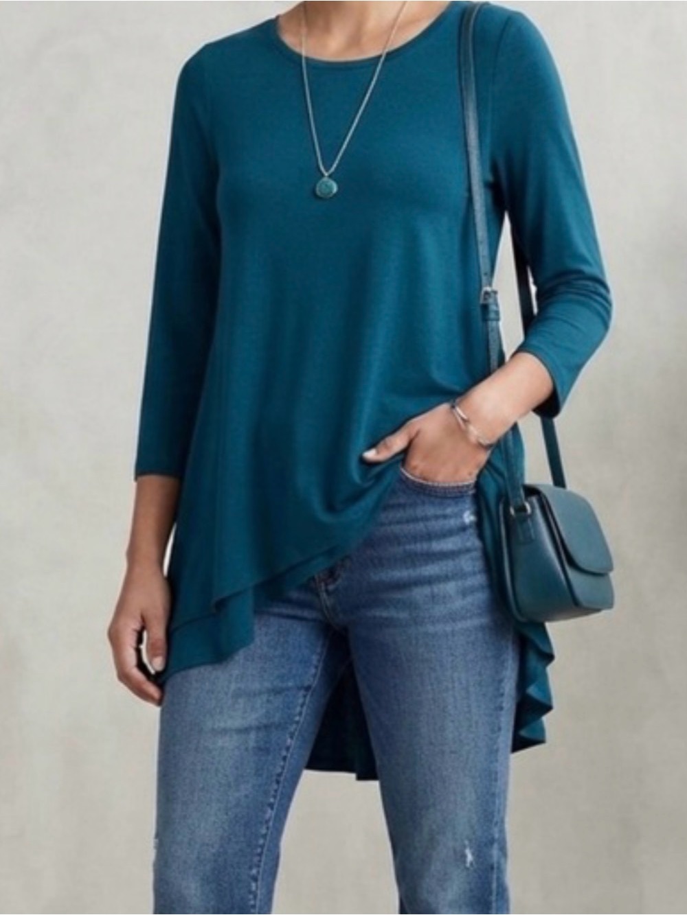 Alfani • Teal Long-Sleeve Swing Tunic